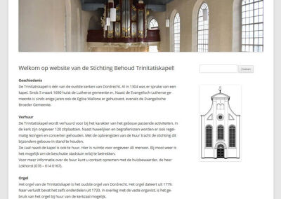 Opdracht voor nieuwe website Trinitatiskapel Dordrecht